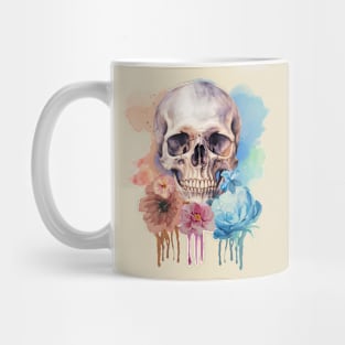 watercolor floral skull Mug